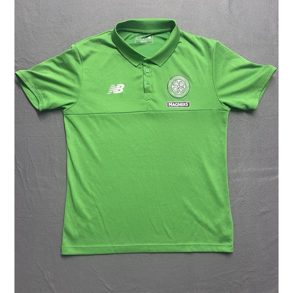 The Celtic Football Club New Balance Men's Soccer Polo Jersey Size L Magners